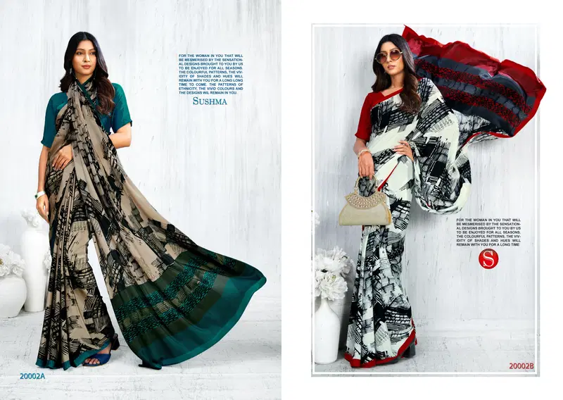 Modern By Sushma Crape Digital Printed Daily Wear Saree Orders In India